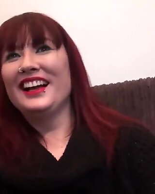Busty british redhead dominated with roughsex
